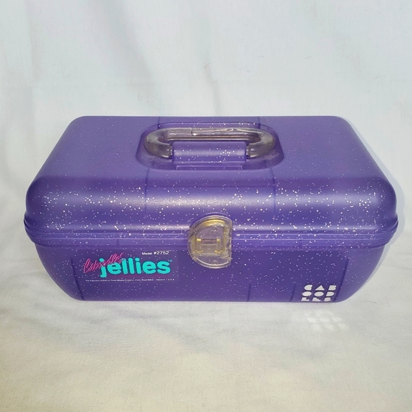 Caboodles Jellies Purple Glitter Case Vintage Jewelry Make Up Organizer Case - Picture 14 of 14
